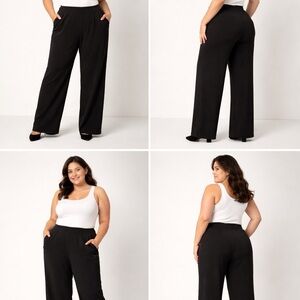 Women's Black Wide-Leg Pants Eileen Fisher size M